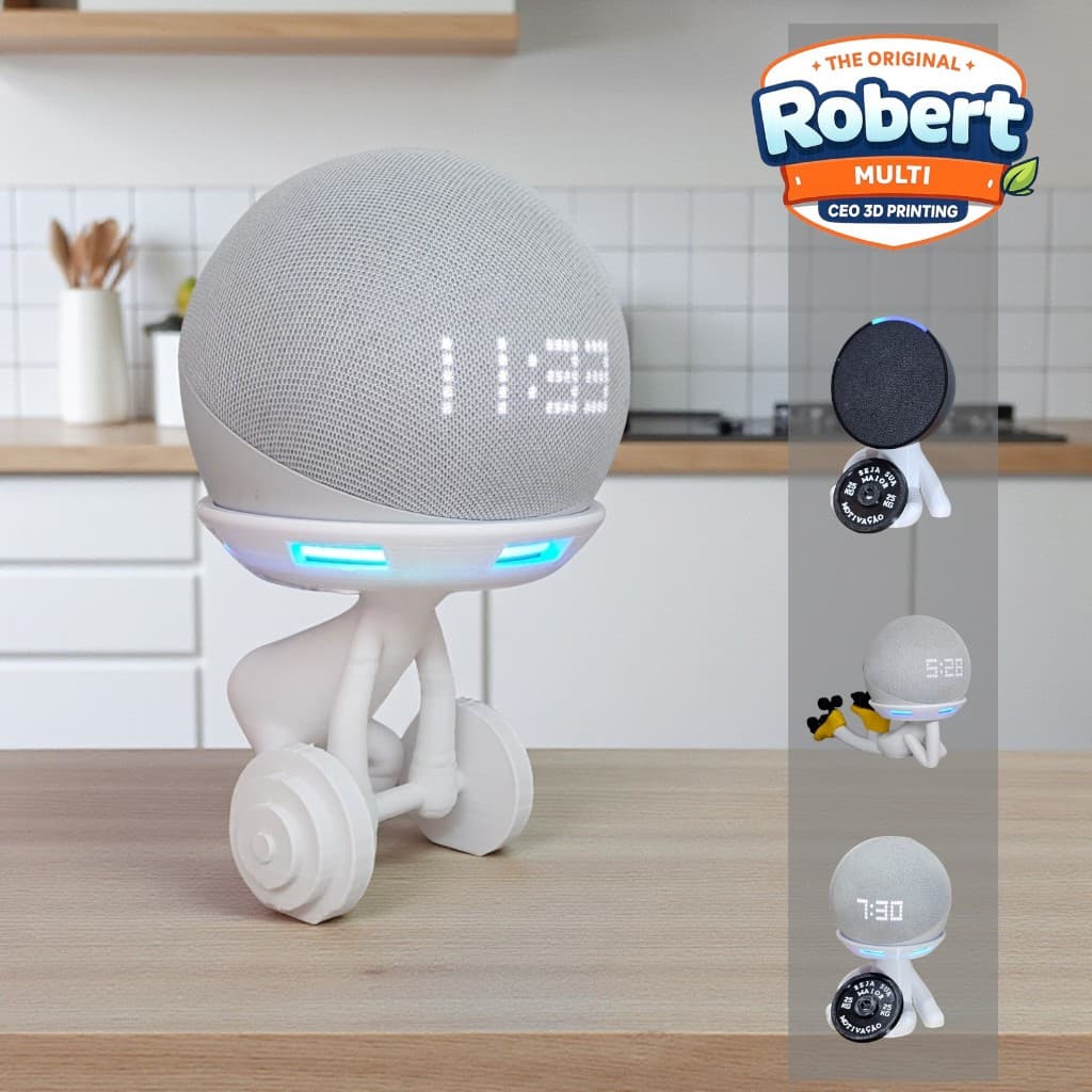 Suporte Alexa Echo Dot 4, Dot 5, Dot 3, POP e MAX. Robert SPORTs. Coleção Presente, decoração música