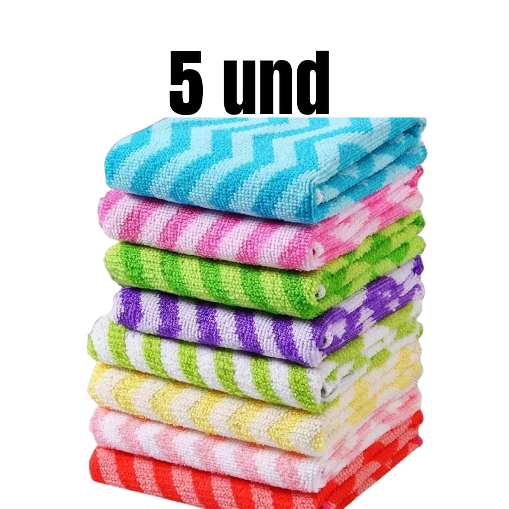Pano Multiuso Microfibra 30x30cm para Limpeza – Kit com 5 Unidades