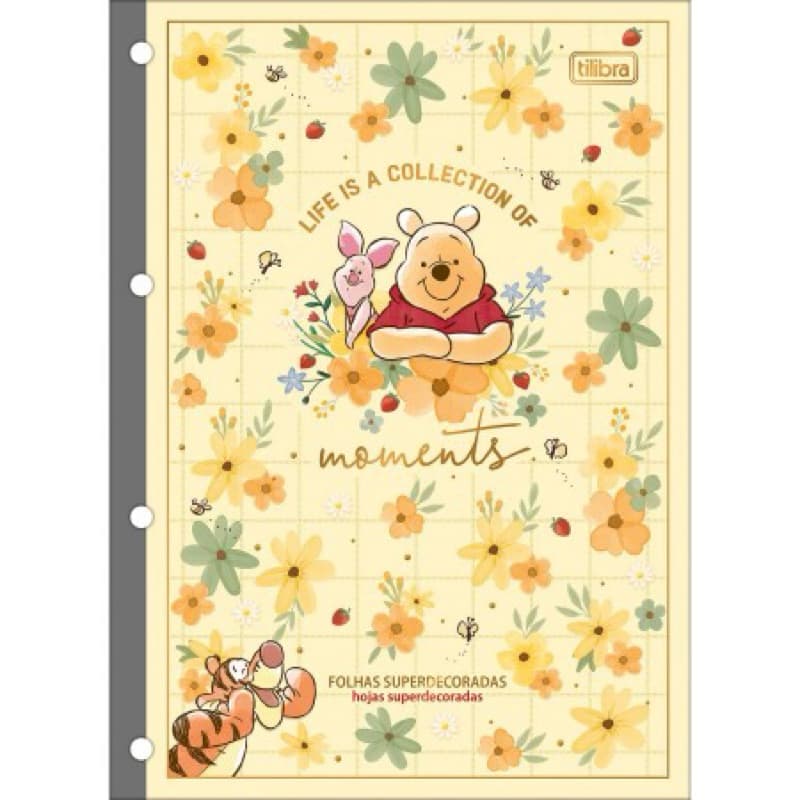 Folha para fichário do Pooh | Folha de Fichário Tilibra