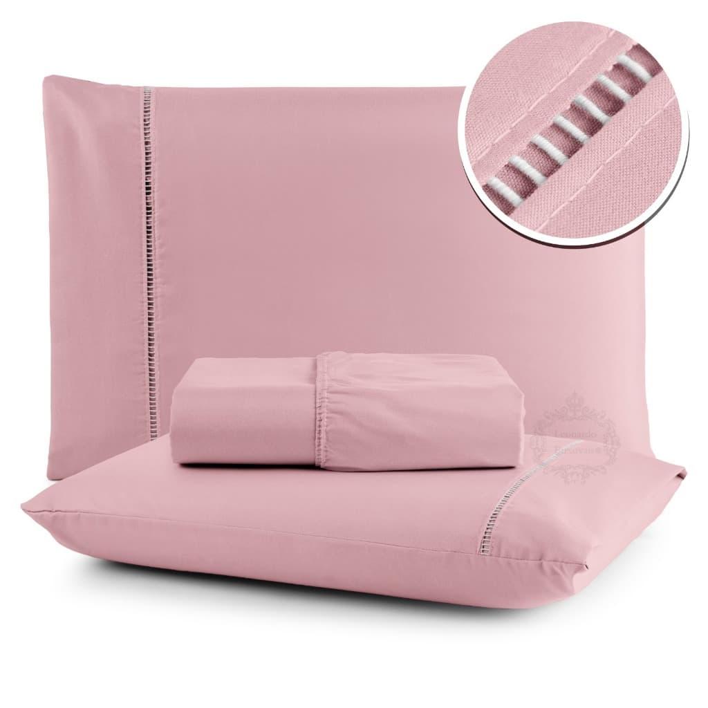 Jogo de Lençol Cama Casal Queen Solteiro 400 Fios Micropercal Com Fronha em Ponto Palito