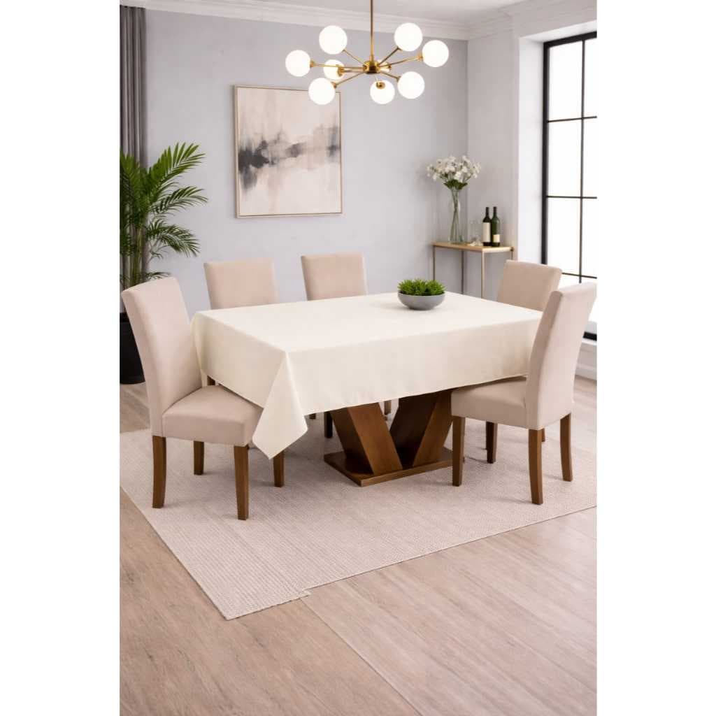 Toalha de Mesa Oxford Premium | DE 4 A 10 LUGARES  -Tecido Resistente | Acabamento em Bainha-Elegante-