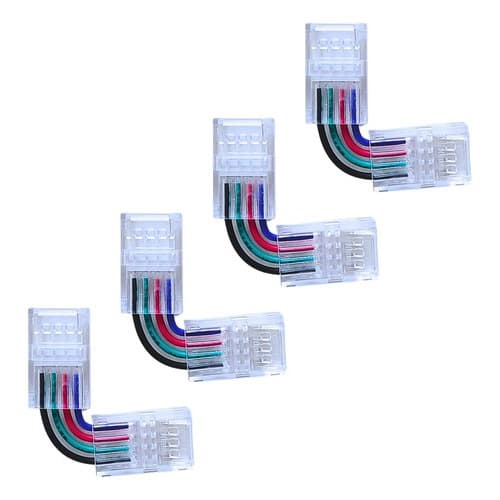 Kit 4 Conector L Emenda Fita Led Rgb Ip65 3528 5050 4 Vias