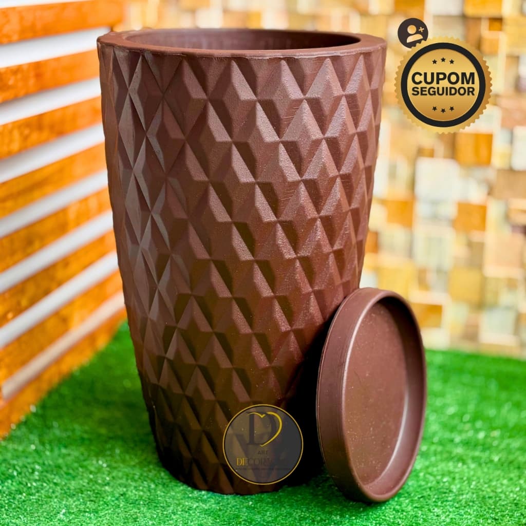 Vaso Decorativo para Plantas Coluna Diamante 60cm Ideal para Sala Varanda Jardim e Área Gourmet