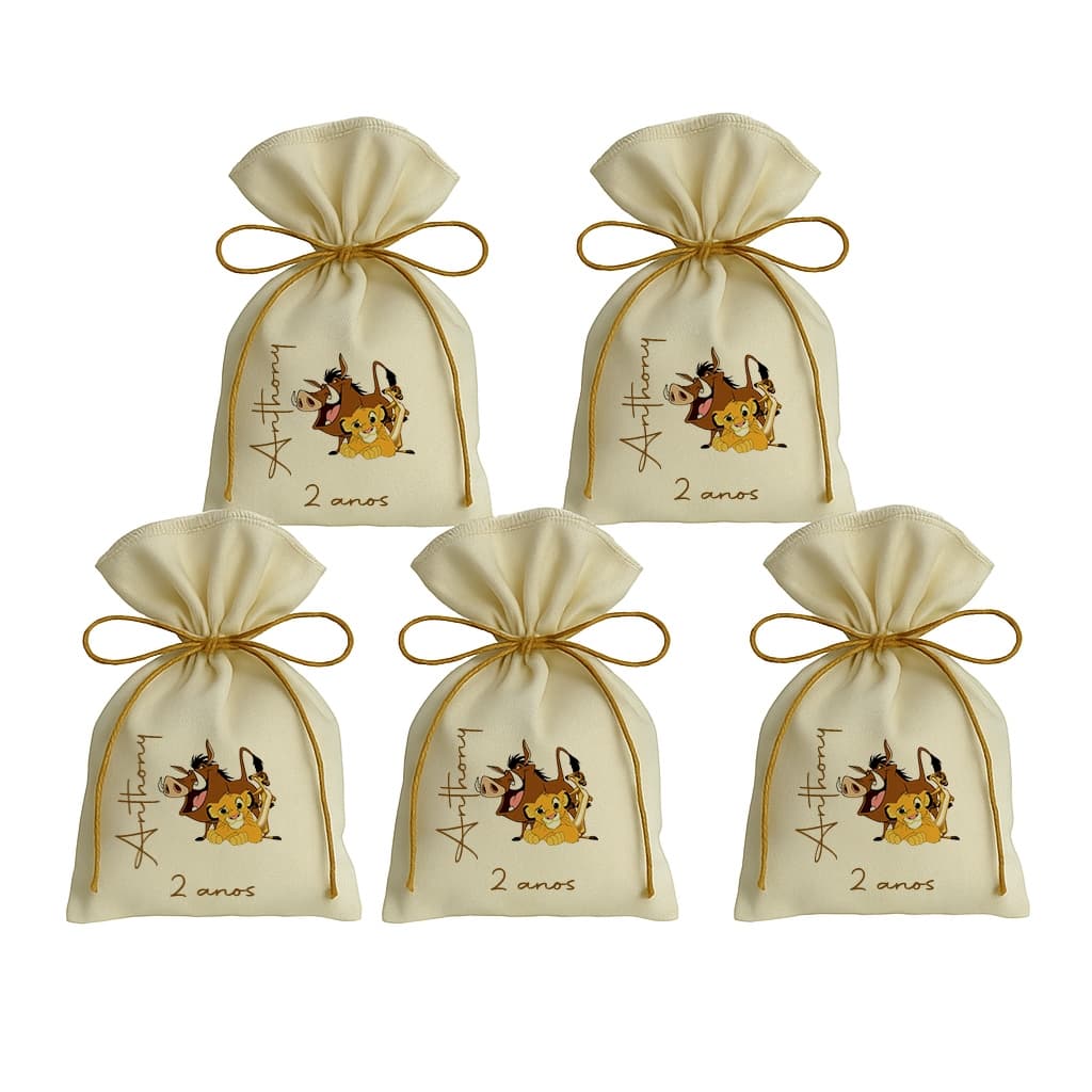 Kit 10 Saquinho Personalizados Festa Lembrancinhas Rei Leão M1