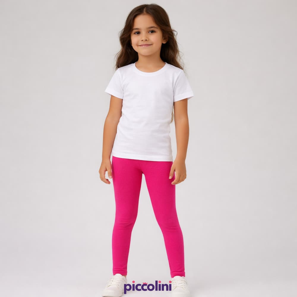 Legging Cotton Lisa Infantil Juvenil Escolar Menina 2 ao 14 anos Calça Meia Estação