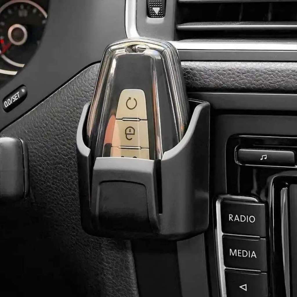 Suporte Porta Para Chaves e Cartão Do Carro Clipe Caixa Interior Painel Organizador Montagem Adesiva