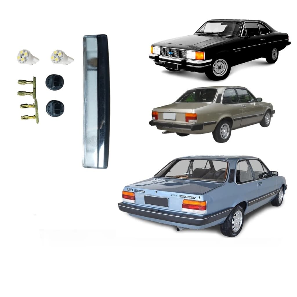 LANTERNA DE PLACA OPALA 1980 ATÉ 1987 CHEVETTE 1980 ATÉ 1993 Com soquetes 2 Lampada LEDS
