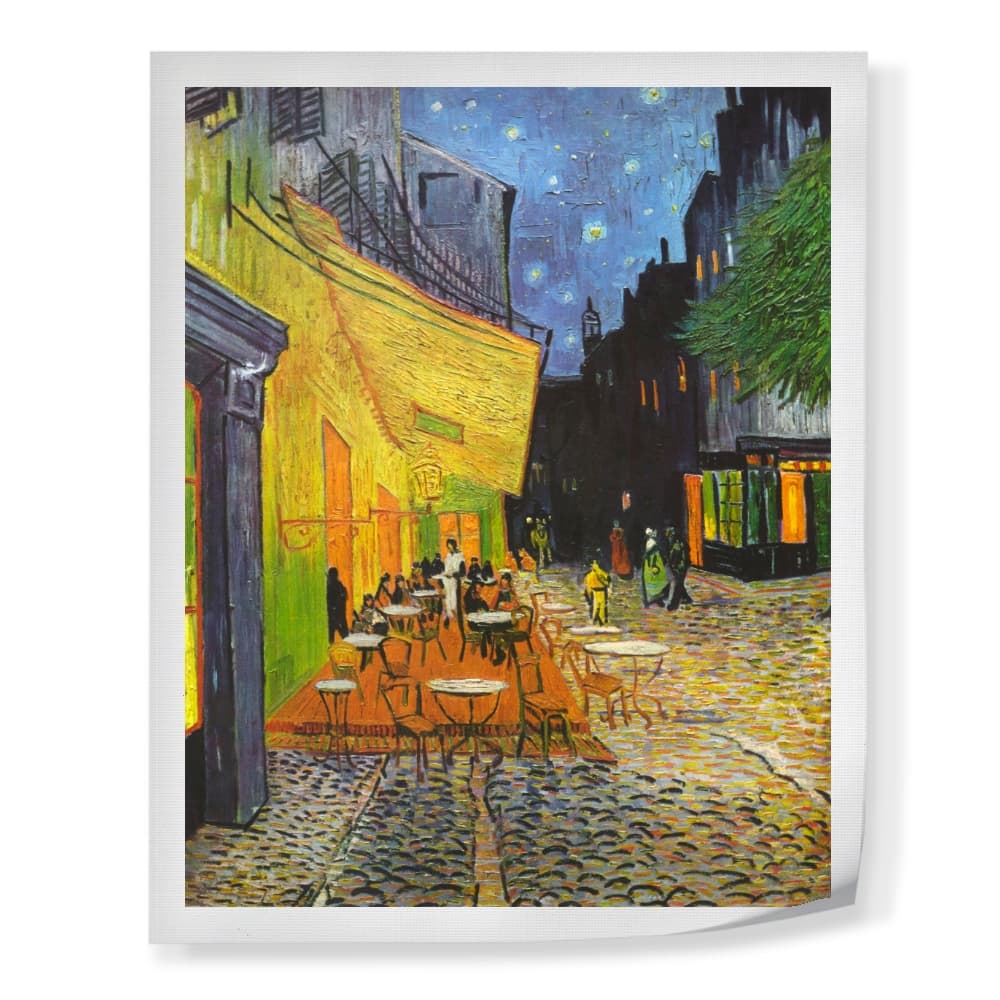 Tela em Tecido Canvas Terraço do Café à Noite - Vincent van Gogh | Canvas para Emoldurar