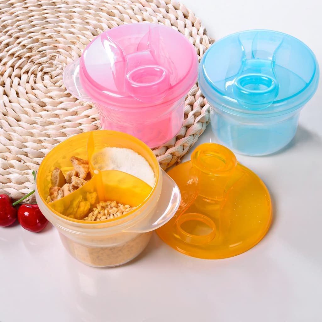 Pote para leite em pó/Pote para armazenar alimentos para viagem/3 Repartições/Alimentação bebê/Bene Casa Baby