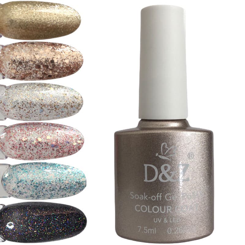 Esmalte Em Gel Dez 7,5ml Led/uv Unhas Manicure Nail Unha Kit Glitter 7,5ml D&Z Lirio Girl Fatale