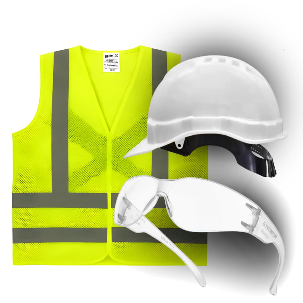 Kit Obras, Capacete de Segurança, Oculos, Colete