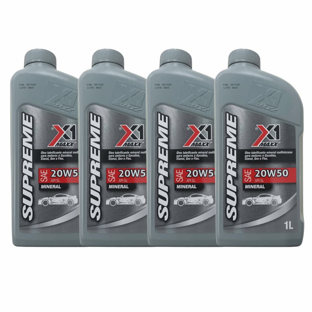 KIT OLEO 4 LITROS 20W50 MINERAL PARA CARRO ÓLEO LUBRIFICANTE PARA MOTOR CARRO