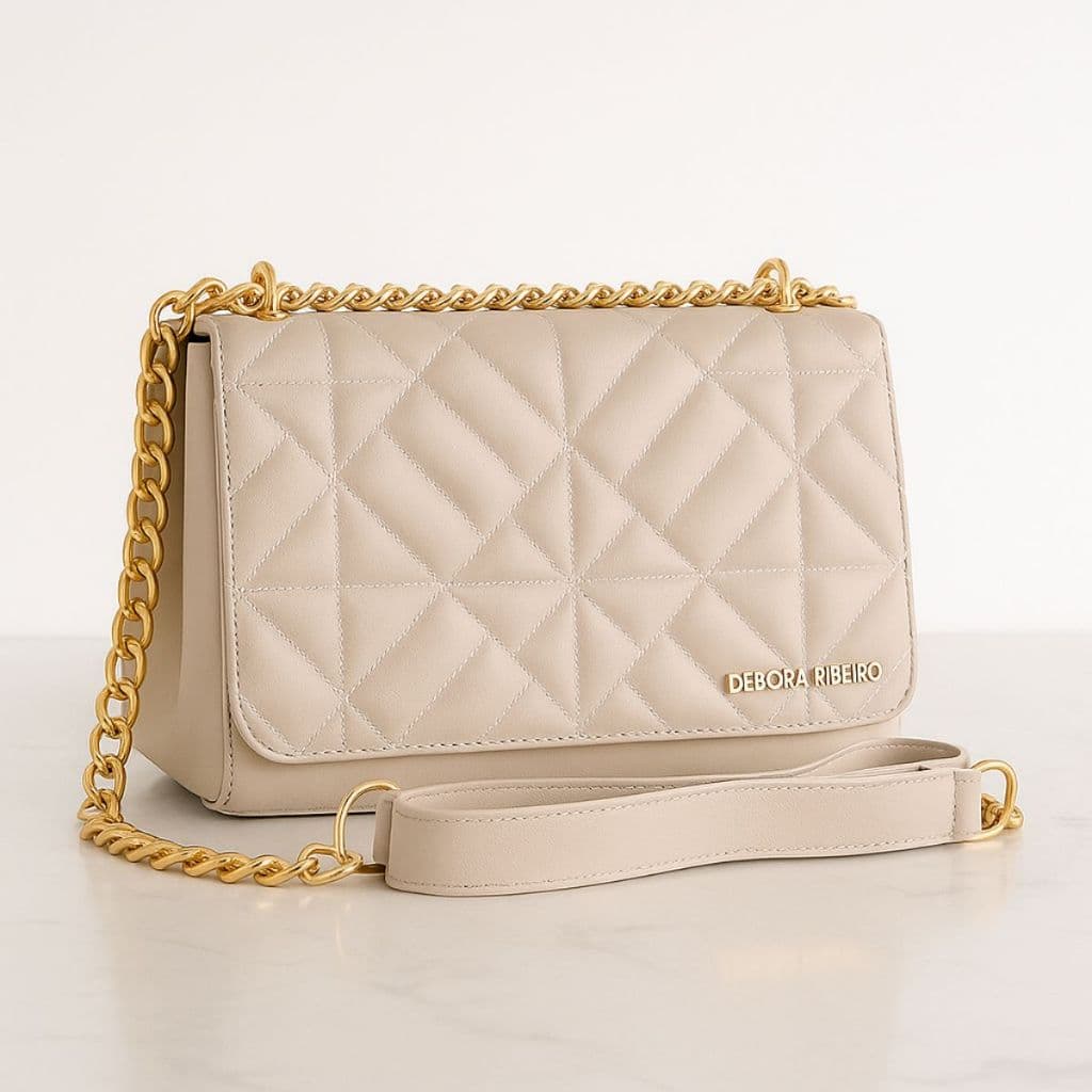 Bolsa Feminina Pequena Tote Bag Com Bolso Tendência Alça Corrente Lateral e Transversal
