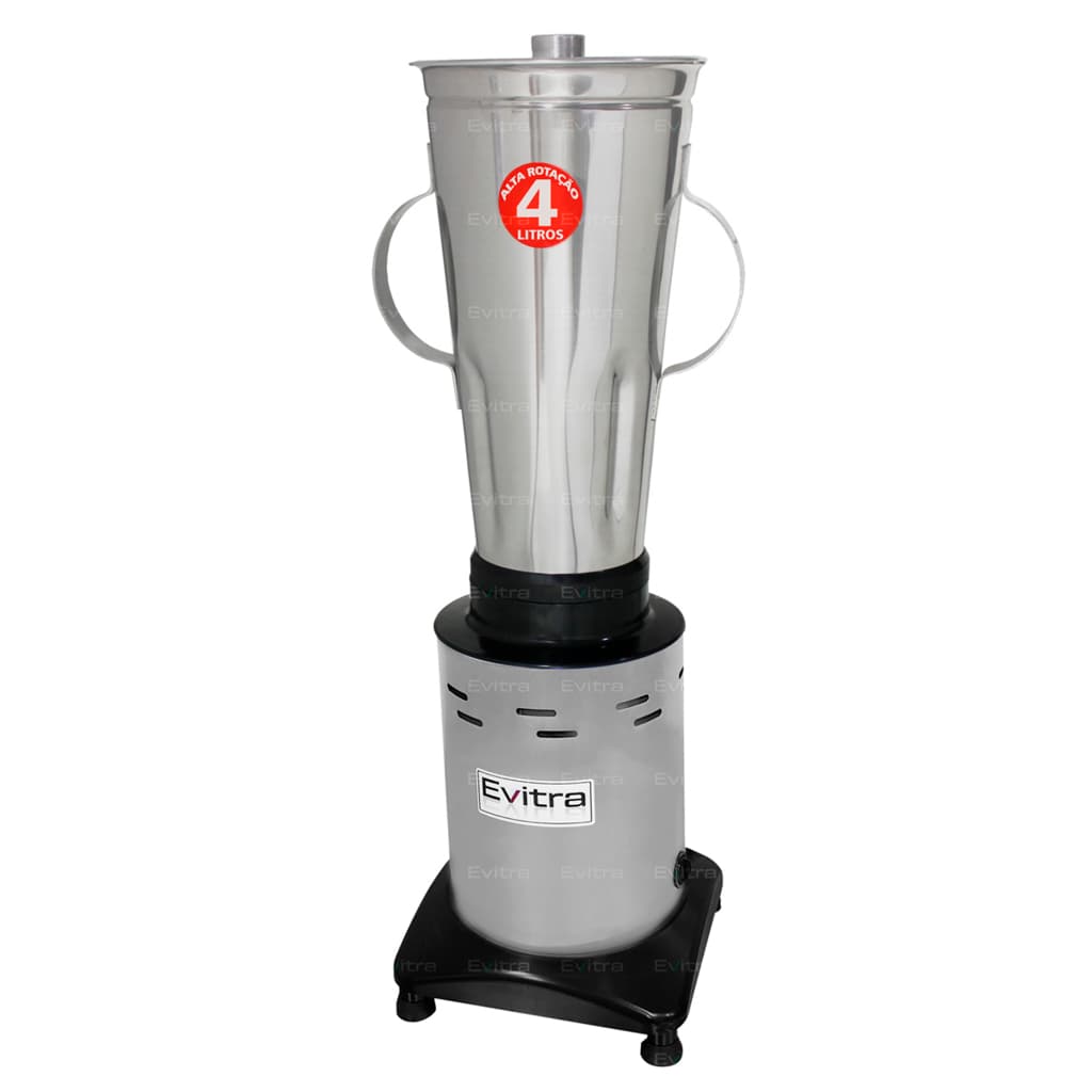 Liquidificador Inox 4 Litros Cozinha Doméstica Industrial Alta Rotação Evitra Portátil