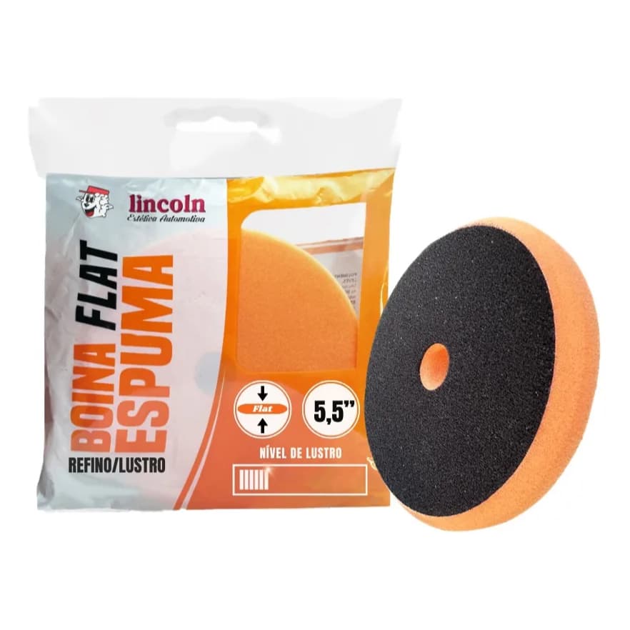 Boina de Espuma Flat Laranja Corte Leve/Refino Lincoln 5,5"