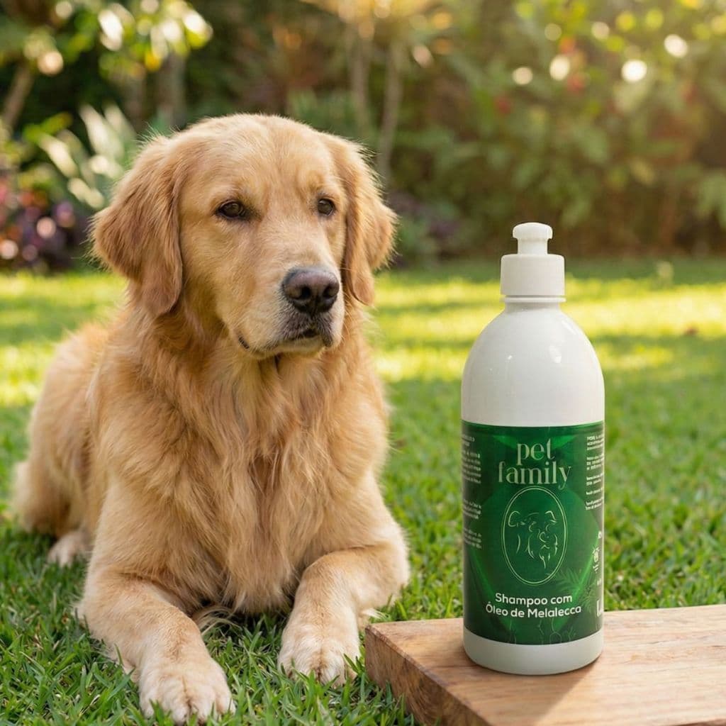 Shampoo Pet Family Com Óleo De Melaleuca Frasco 500ml Extratos Naturais Uso Profissional Linha Pet