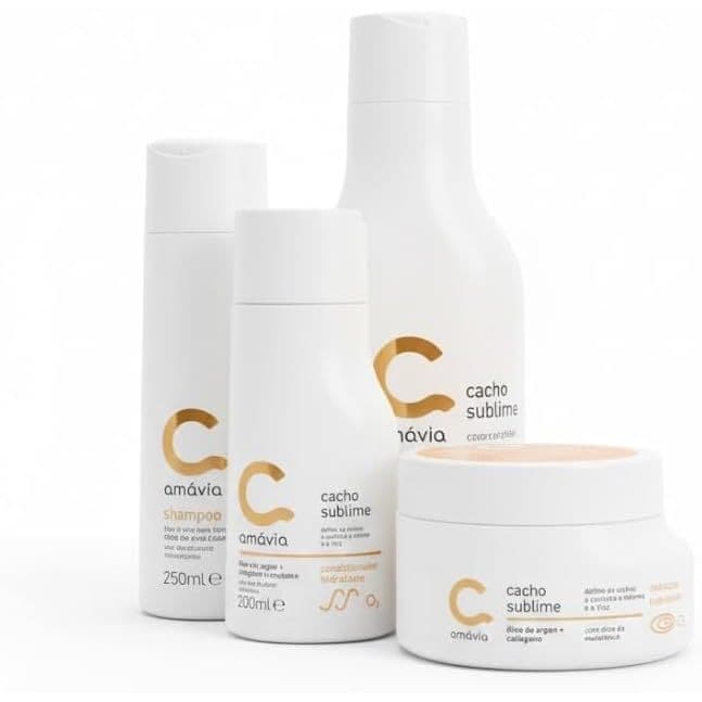Kit Cacho Sublime Shampoo + Condicionador + Máscara + Umidificador Amávia NOVA EMBALAGEM