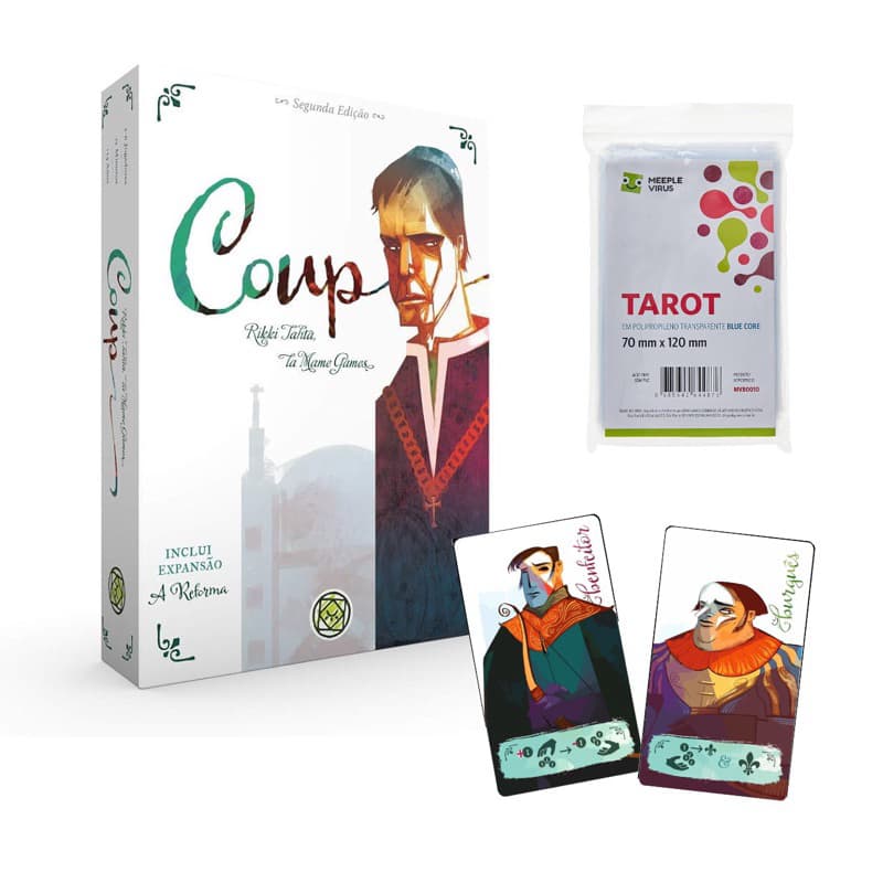Jogo COUP + Expansão + Sleeves - Grok Português-BR