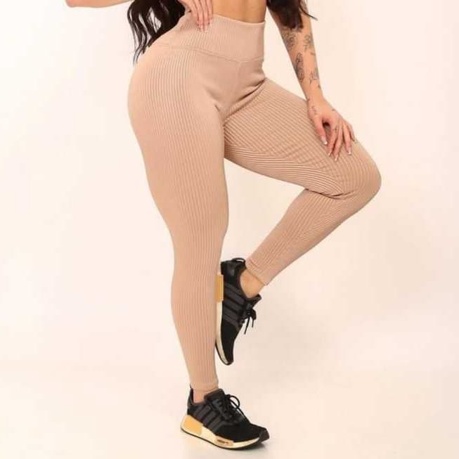 Calça Legging Canelada Feminina Esportiva Academia Treino Yoga Confortável Dia a Dia M, G e GG