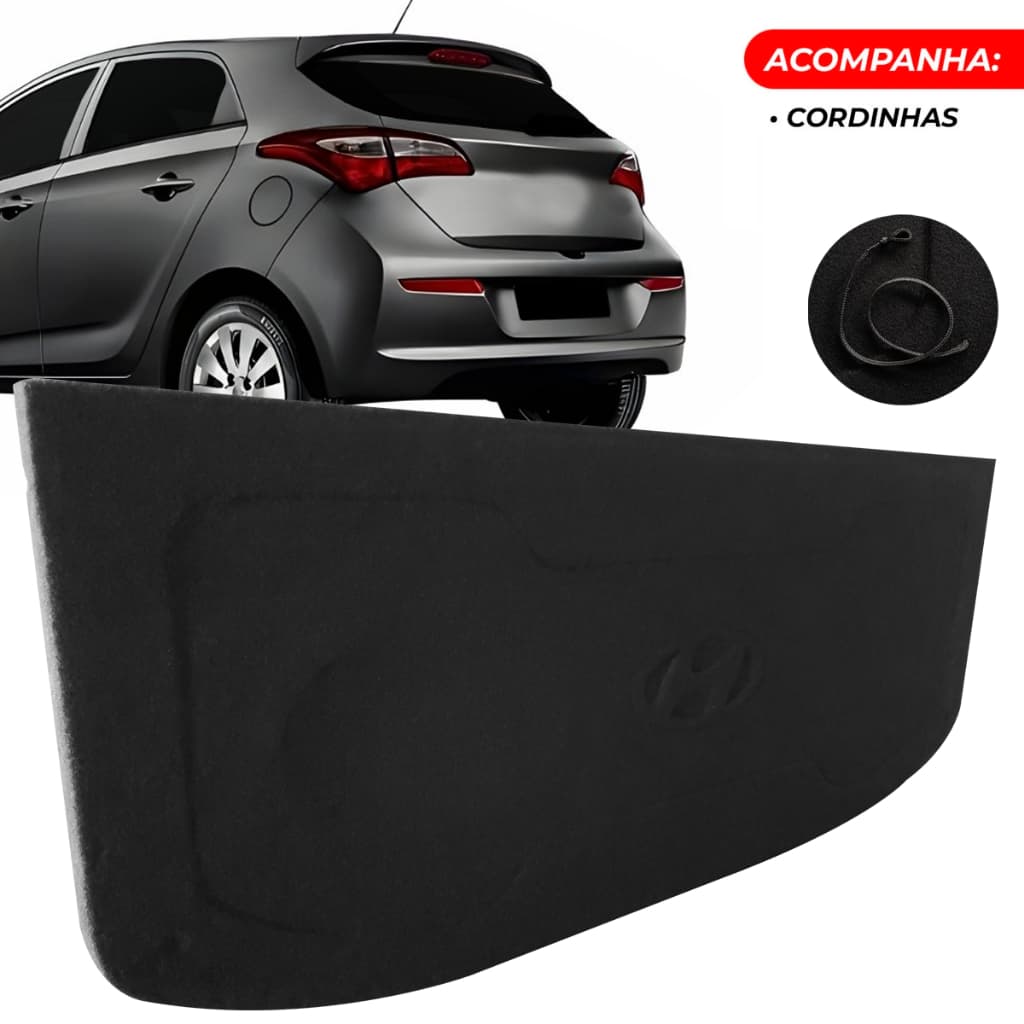 Tampão Automotivo Para Hyundai Hb20 G1 2012 A 2019 Bagagito Cinza-escuro