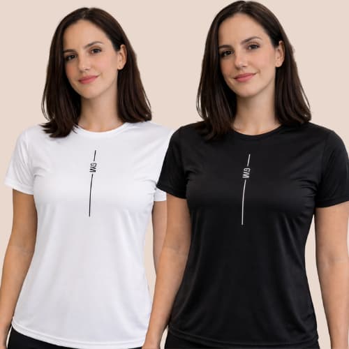 Kit 2 Camiseta  Feminina Academia  Dry Fit Treino Blusa Caminhada Treino Musculação