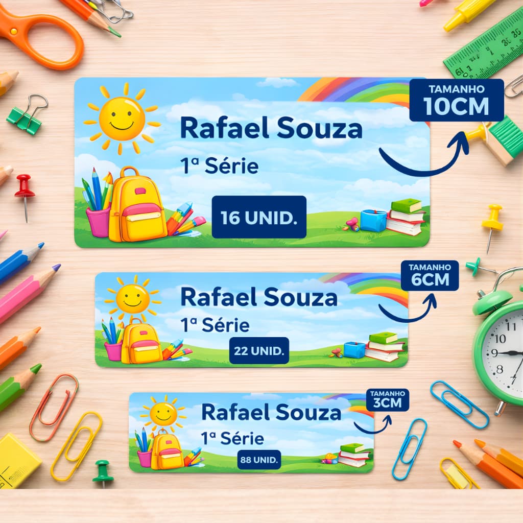 Kit 124 Etiquetas Escolares Personalizadas
