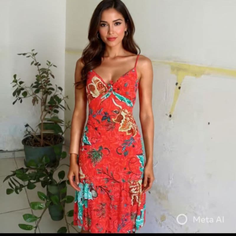 Vestido Feminino Midi Estampado Longo de Alcinha | Vestido Verão Leve Elegante Casual