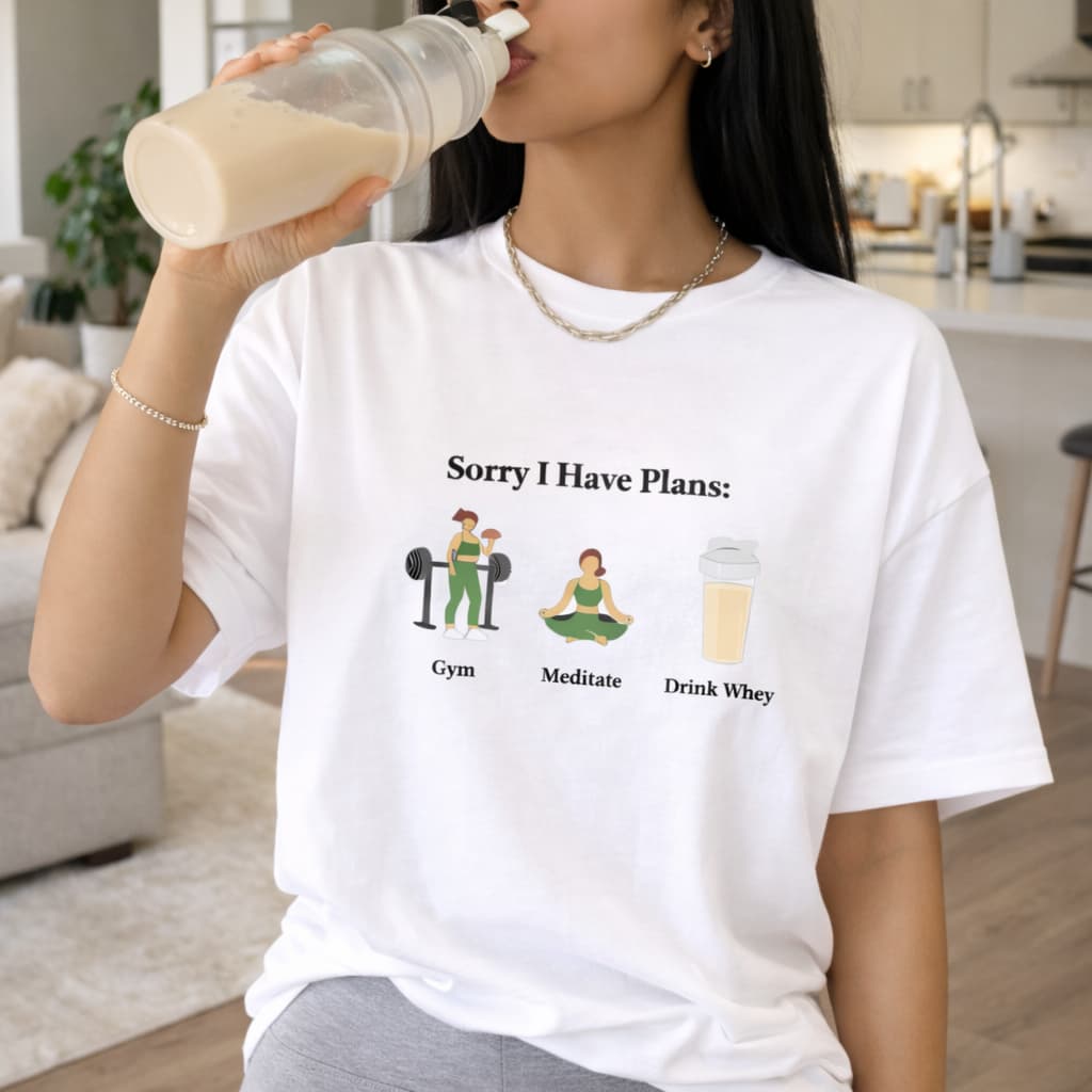 Camiseta Feminina Academia Sorry I Have Plans Ginástica Meditação Estampa Motivacional 100% Algodão Leve