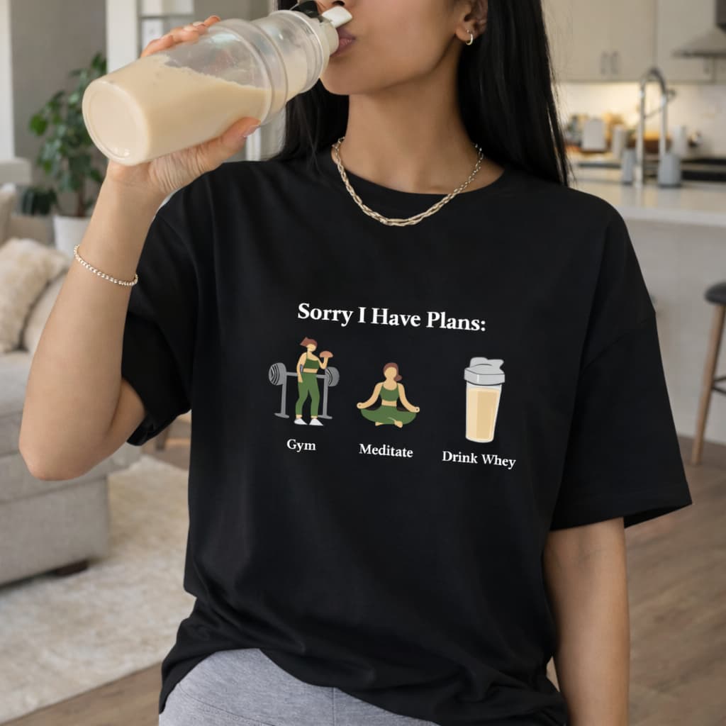 Camiseta Feminina Estampada Sorry I Have Plans Treino Academia Algodão Leve Motivação Leve Respirável