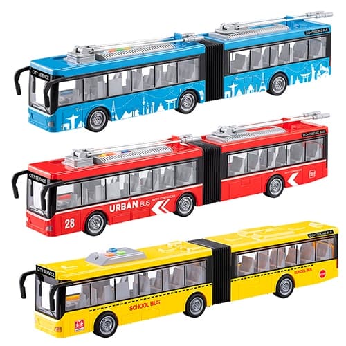 Ônibus Duplo Big Ônibus Com Fricção Luz E Som - Dm Toys