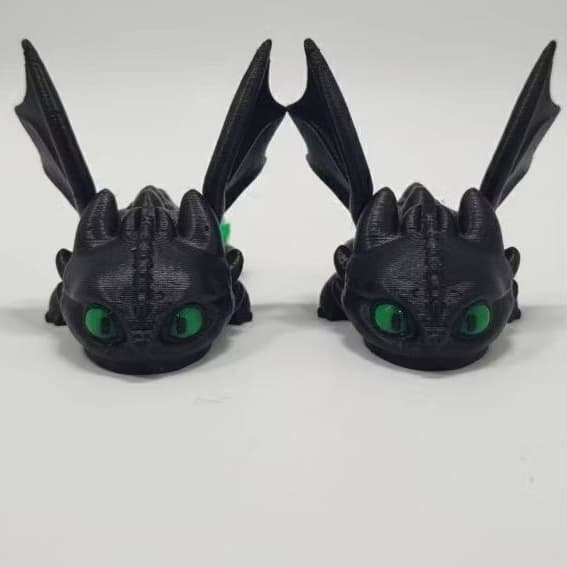 Anime Dragão Banguela Articulado 3D Premium Como Treina Seu Dragão Com Calda Verde Tamanho 14cm Para Mesa Gamer
