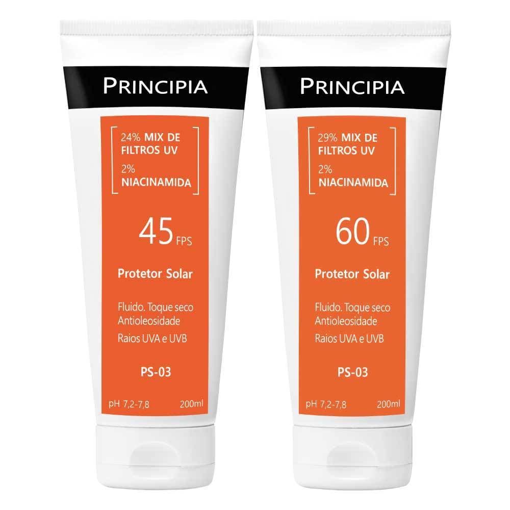 Principia Kit Dupla Proteção Corporal c/ Protetor Solar PS-03 FPS 45 + Protetor Solar PS-03 FPS 60