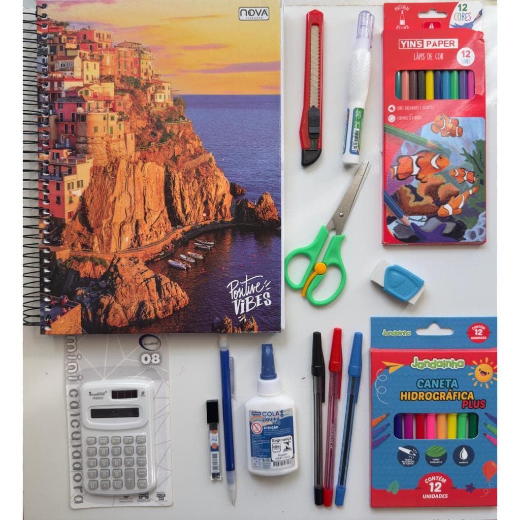 Kit Escolar Completo Volta às Aulas para Ensino Fundamental