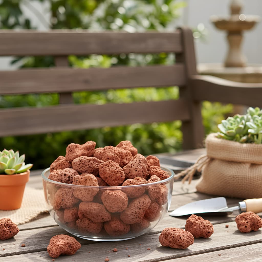 Pedra Vulcânica 3kg Vermelha Jardim Churrasqueira
