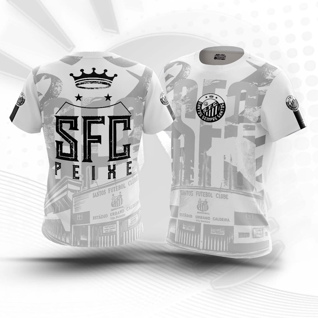 Camiseta camisa Premium Torcida Futebol Time PEIXE Dry-Fit com Proteção UV 50+