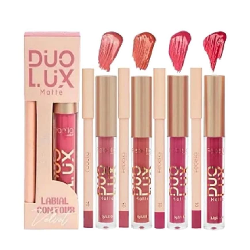 Contorno lábial e  batom lábial - Duo lux Febella dois em um cores lindas matte