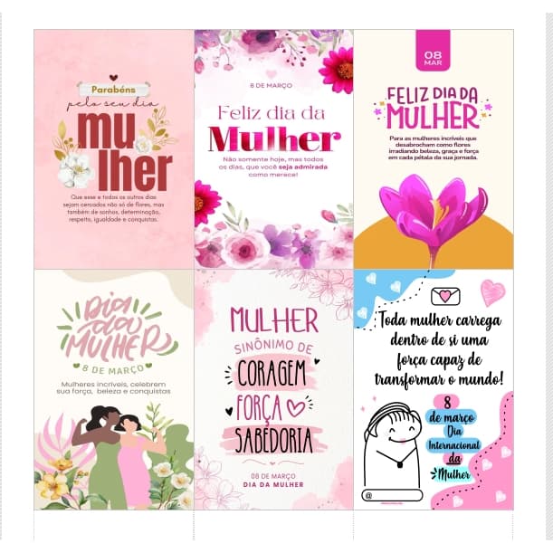 Card pra brinde Dia da Mulher
