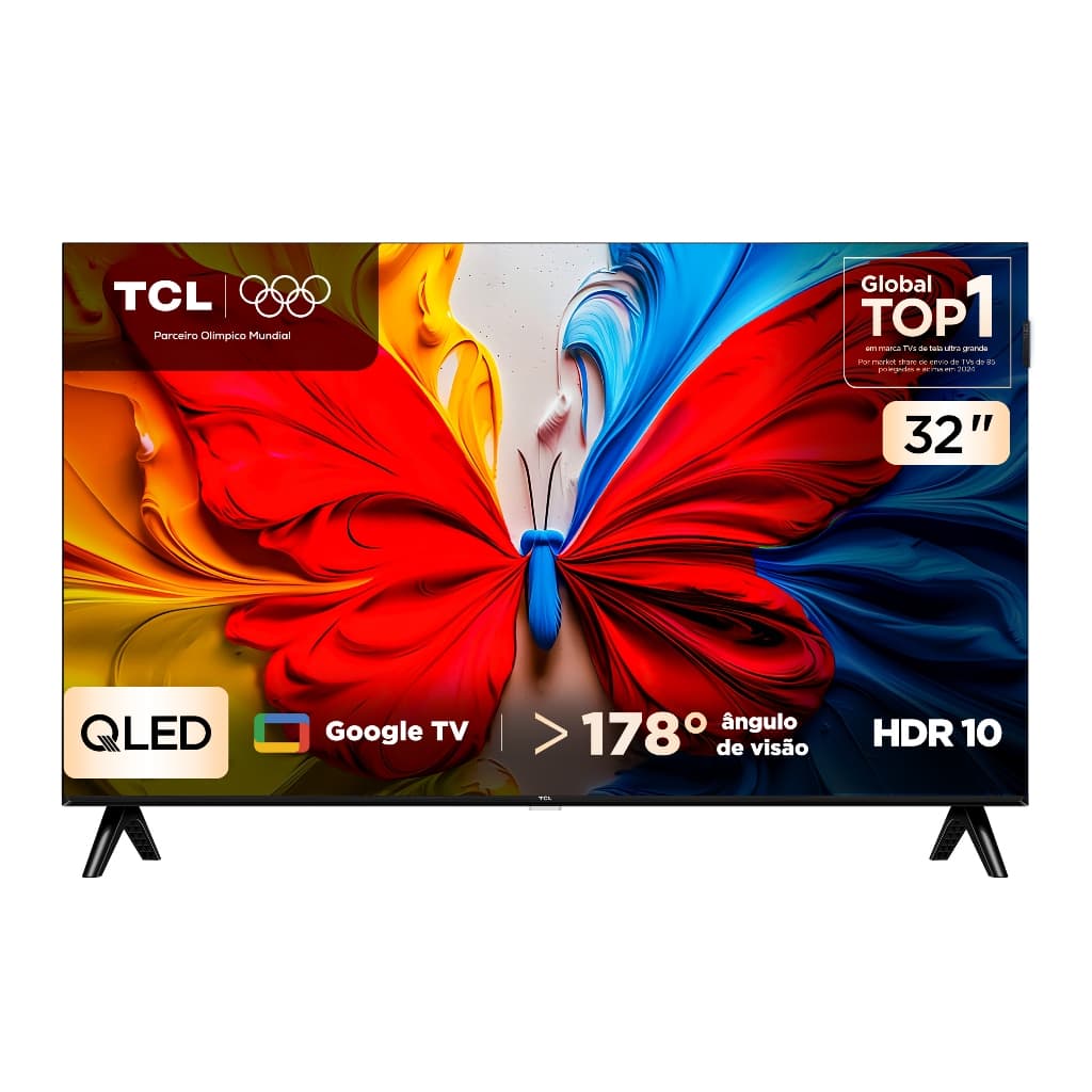 Smart TV TCL 32 Polegadas FHD QLED S5K WiFi Bluetooth Google TV 2 HDMI HDR10 Dolby Audio 32S5K