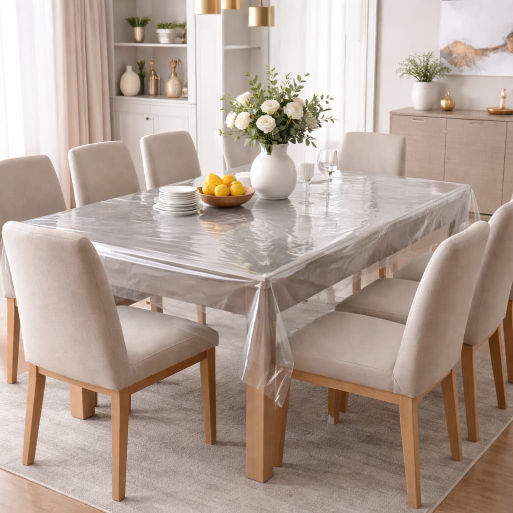 Toalha Mesa Grande PVC Transparente Grossa Impermeável Pequena Proteção Decoração