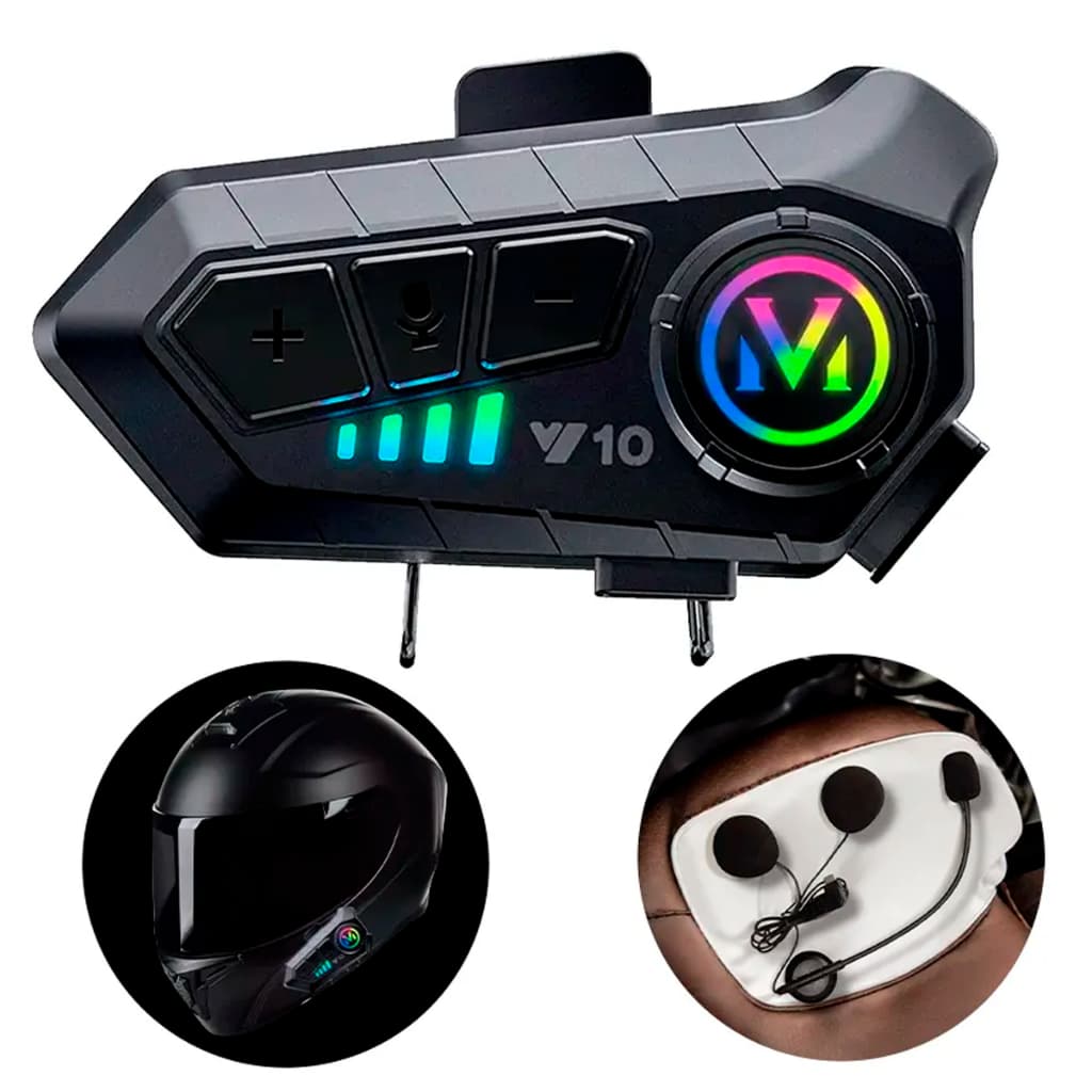 Intercomunicador Moto Bluetooth V10 Capacete Comunicação Música Chamada