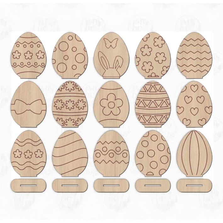kit 15 Ovos de Páscoa com pé para Decoração infantil escolar