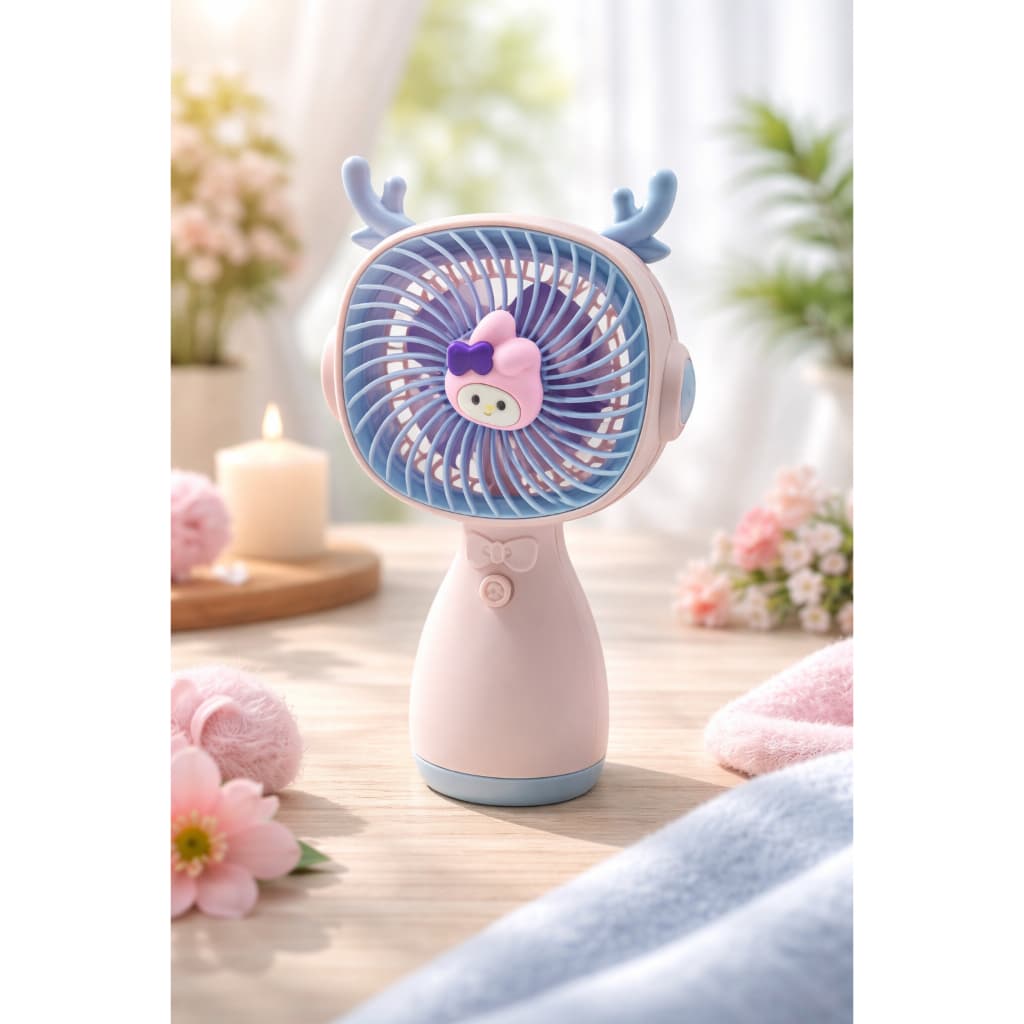 Mini Ventilador Portátil Recarregável de Mesa Alce 02 Pares de Orelhas Hmaston