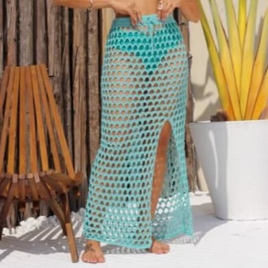 Saida De Praia Longa Fenda Lateral Tendecia Moda Feminina
