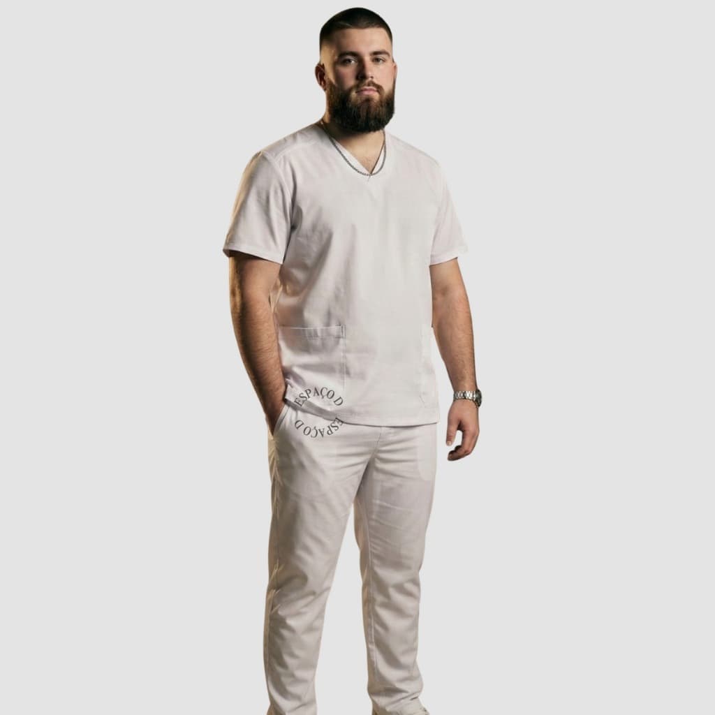 Conjunto de Pijama Cirúrgico Scrub Masculino Hospitalar Em Gabardine Uniforme Enfermagem Médico - Ph