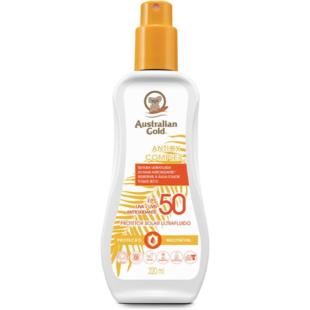 Protetor Solar Corporal Australian Gold FPS 50 Antioxidante 220ml – Alta Proteção UVA/UVB