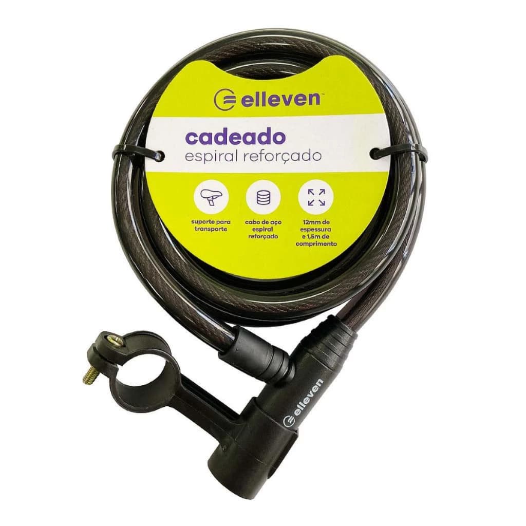 Cadeado Elleven Cabo Aço 1,0 mt ou 1,5mt X 12mm para Bike Moto Chaves Segurança