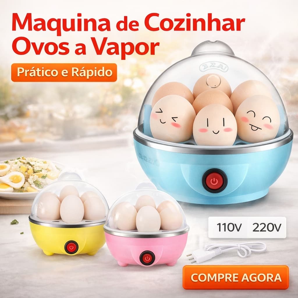 Maquina Eletrica Cozedor Ovos Vapor Egg Cooker110v Envio imediato!!!