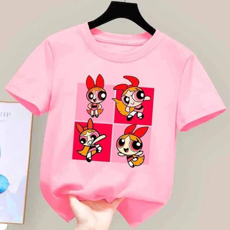 Camiseta Infantil De Algodão Lindinha/Florzinha/Docinho As Meninas SuperPoderosas Estampadas Desenho