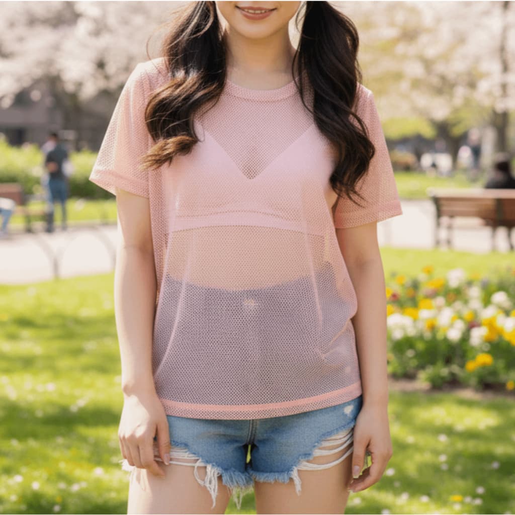 blusa furadinha rosa fofa arrastão academia esportivo kawaii lolita soft romântica pastel coquette