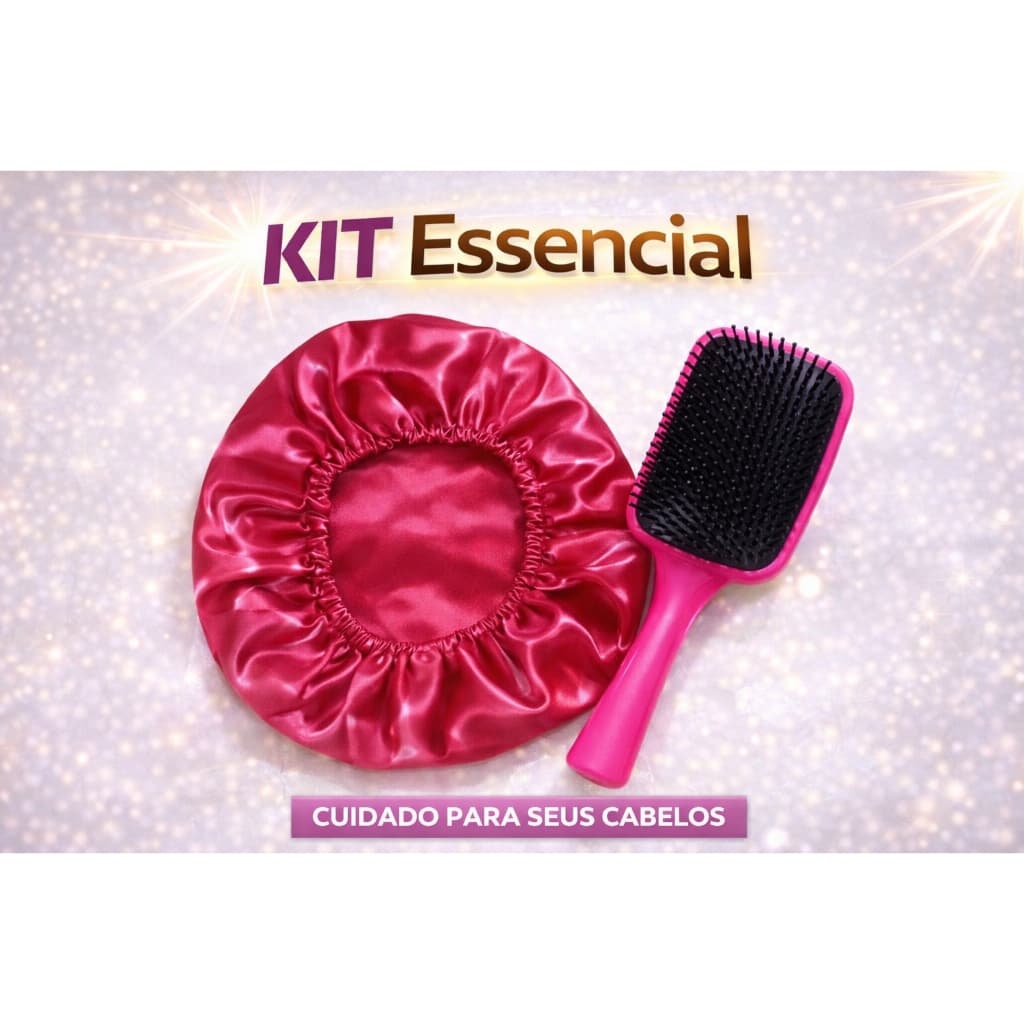 Kit Mãe – Touca  de cetim + Escova Raquete | Maquiagem, Belaza, Feminino, Cabelos, Presente